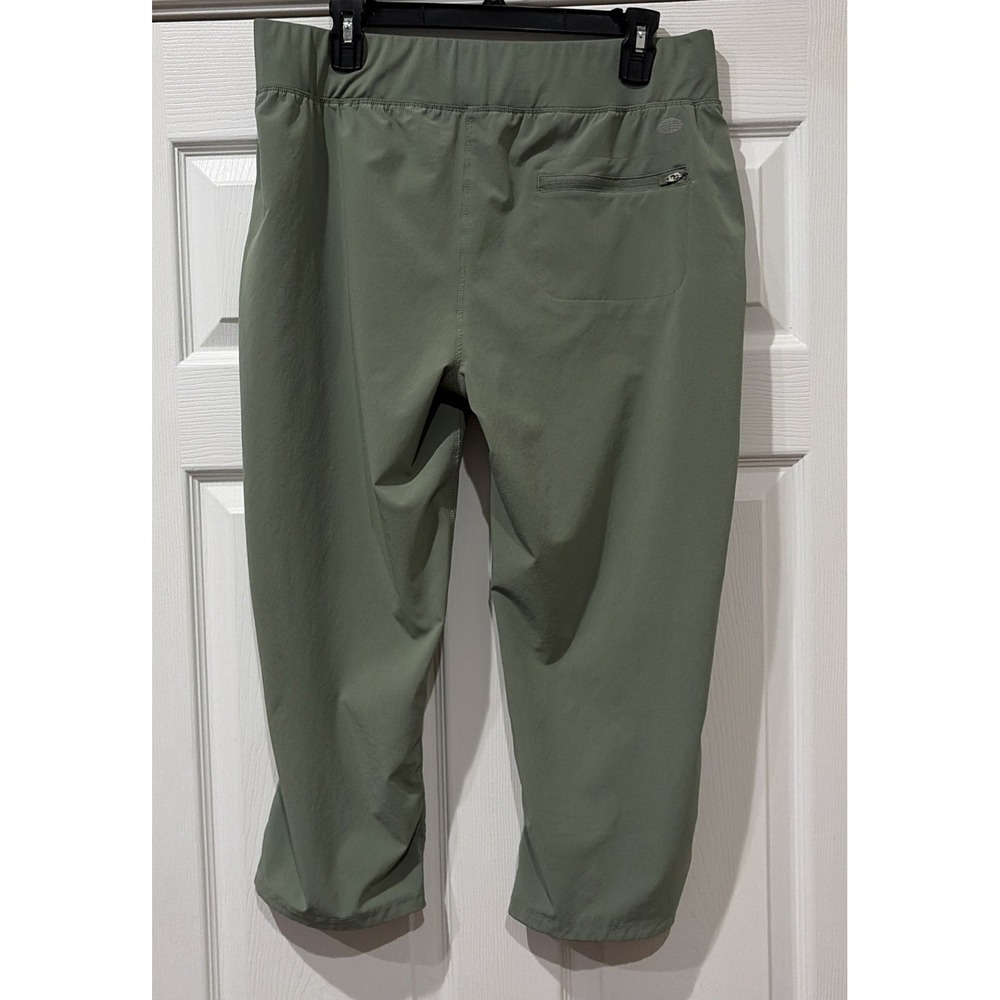 Reel Legends Capris Women Size L Green Pull On Lightweight Pockets Stretch Pants - Picture 3 of 8